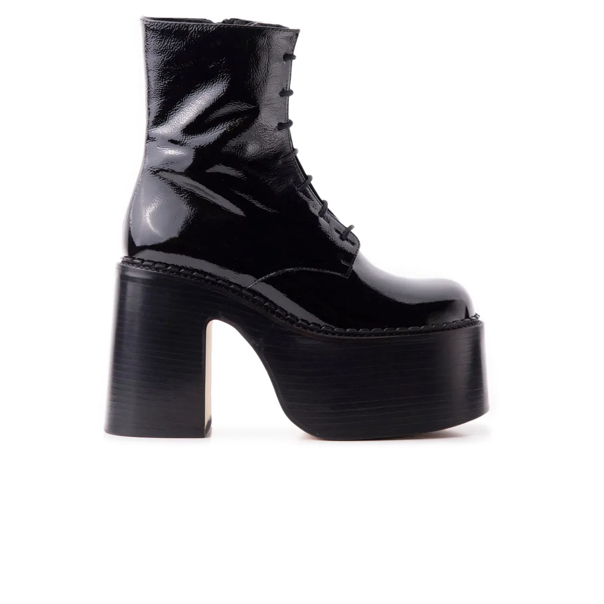 Tripp Black Naplack Comfortable fit Mid Heel