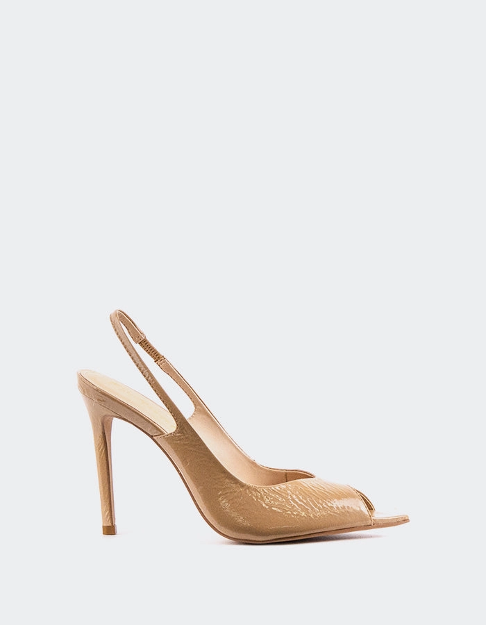 Chic Party Heels Comfortable to walk Twylla Nude Naplack