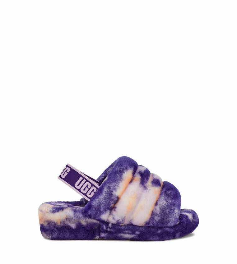 Local Lane Easy On/Off Ugg Fluff Yeah 1122554-VNGH Slide Slipper Women's Violet Night Marble Sheepskin