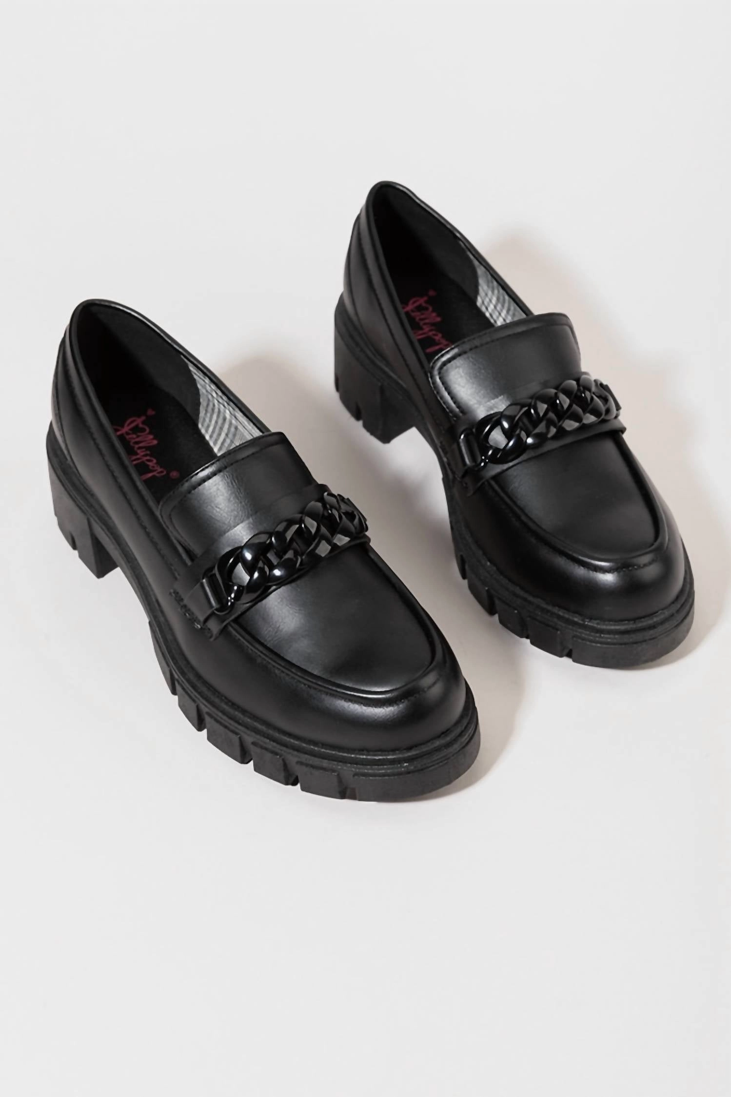 Women's Una Chunky Chain Loafer In Black Ventilated Fit