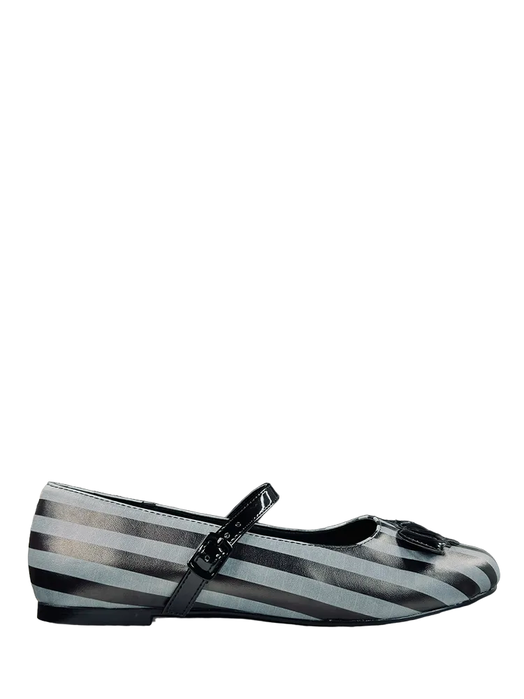 MARY JANE BAT STRIPE - BLACK/GREY Stylish Support Trendy Casual Footwear