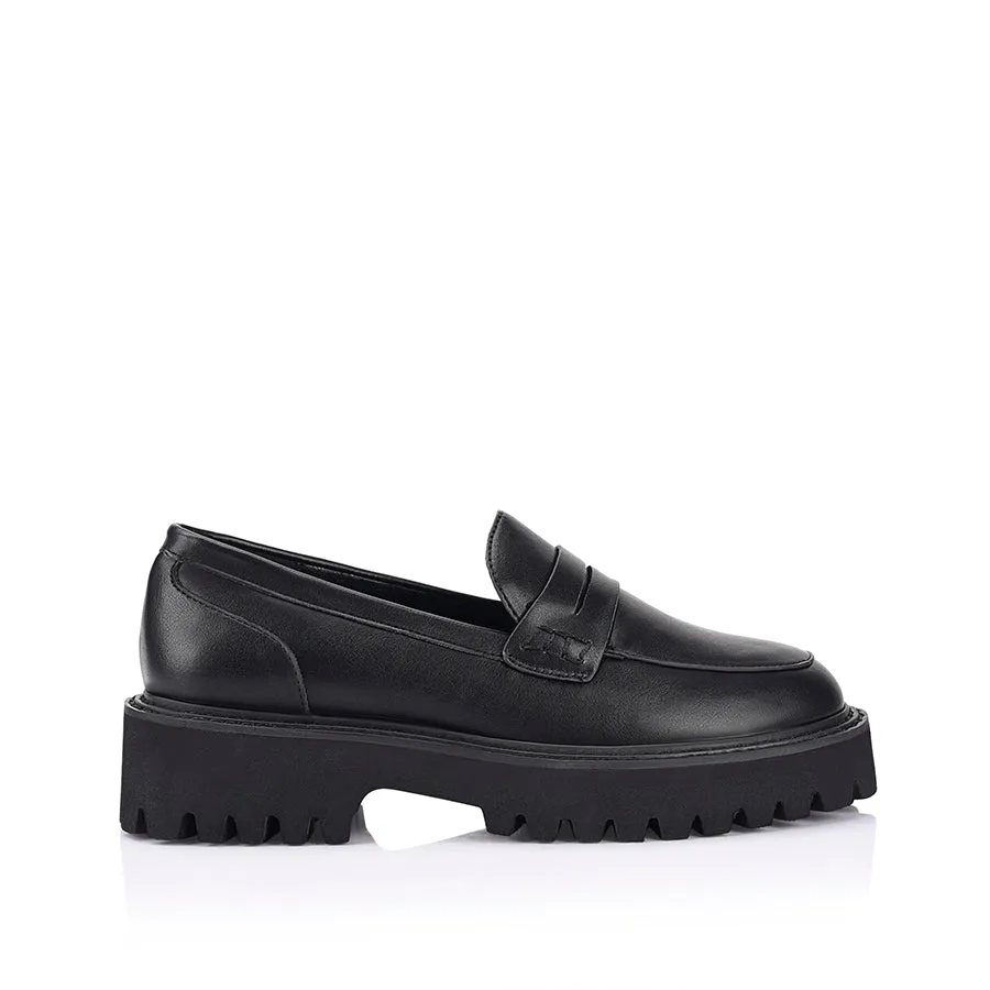 Daily Slip-ons Neon Chunky Loafers - Black