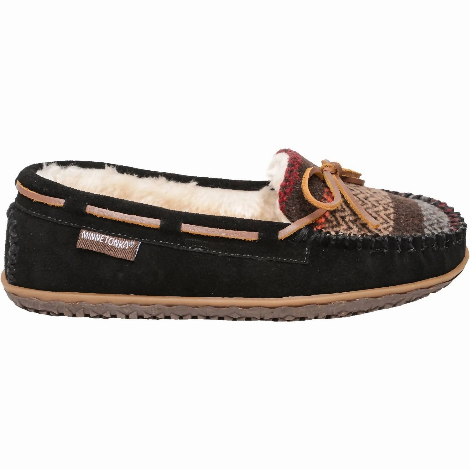 Women's Minnetonka Tilia Suede Loafer In Black Multi Long Walk