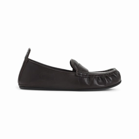Dark Brown Nappa Leather Loafers With Penny Strap Detail Arch Love Smooth Walk