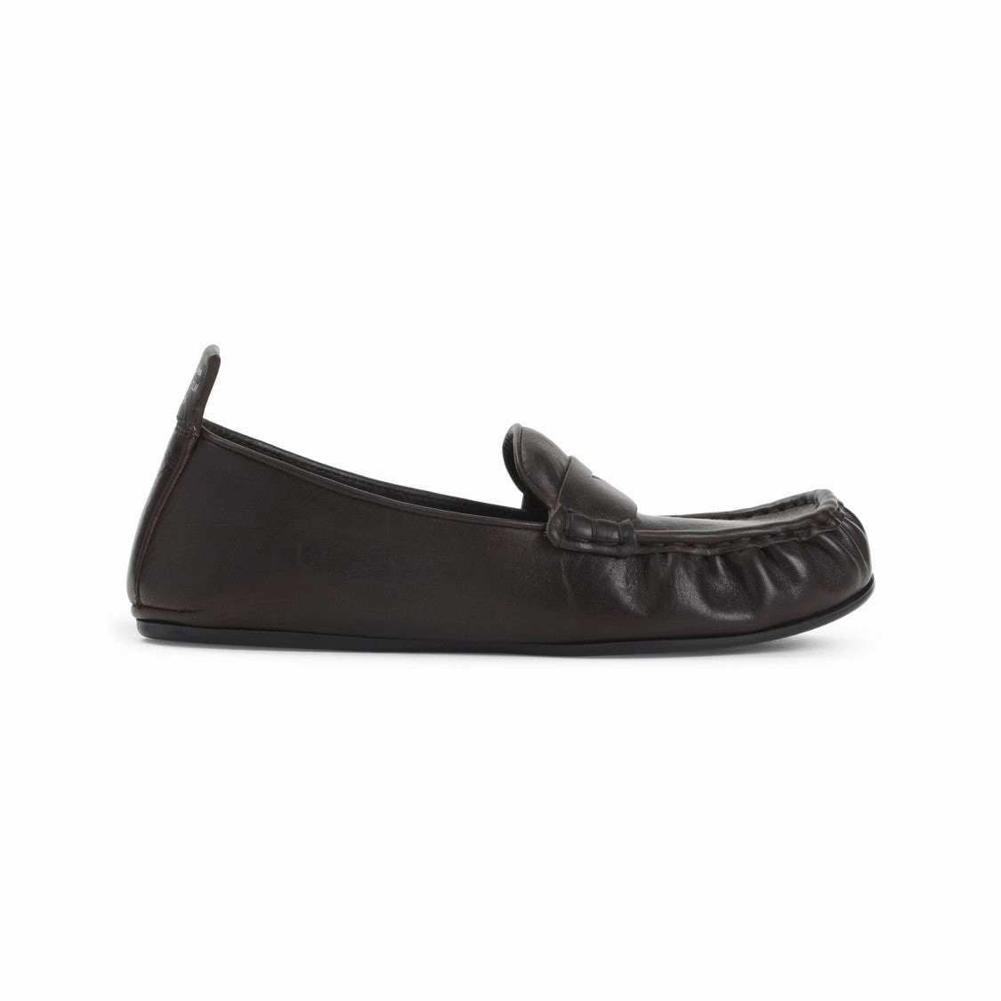 Dark Brown Nappa Leather Loafers With Penny Strap Detail Style Option Sleek Silhouette