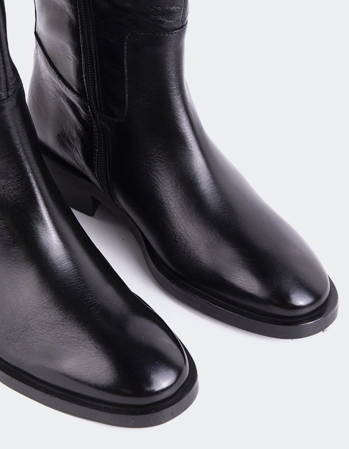 Synthetic Upper Breathable fabric Moyle Black Leather