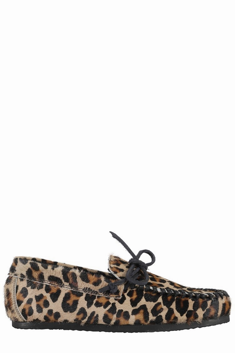 Neat Path Lane Leopard Print Pony Hair Loafers