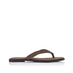 garden party Sascha Casual Thongs - Chocolate Brown Micro