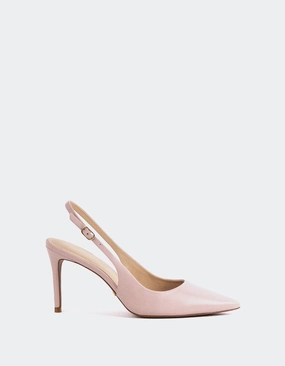 Borage Pink Leather Smart Casual Heels