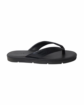 Vince Olexa Flip Flop Sandals in Black Leather Street Way