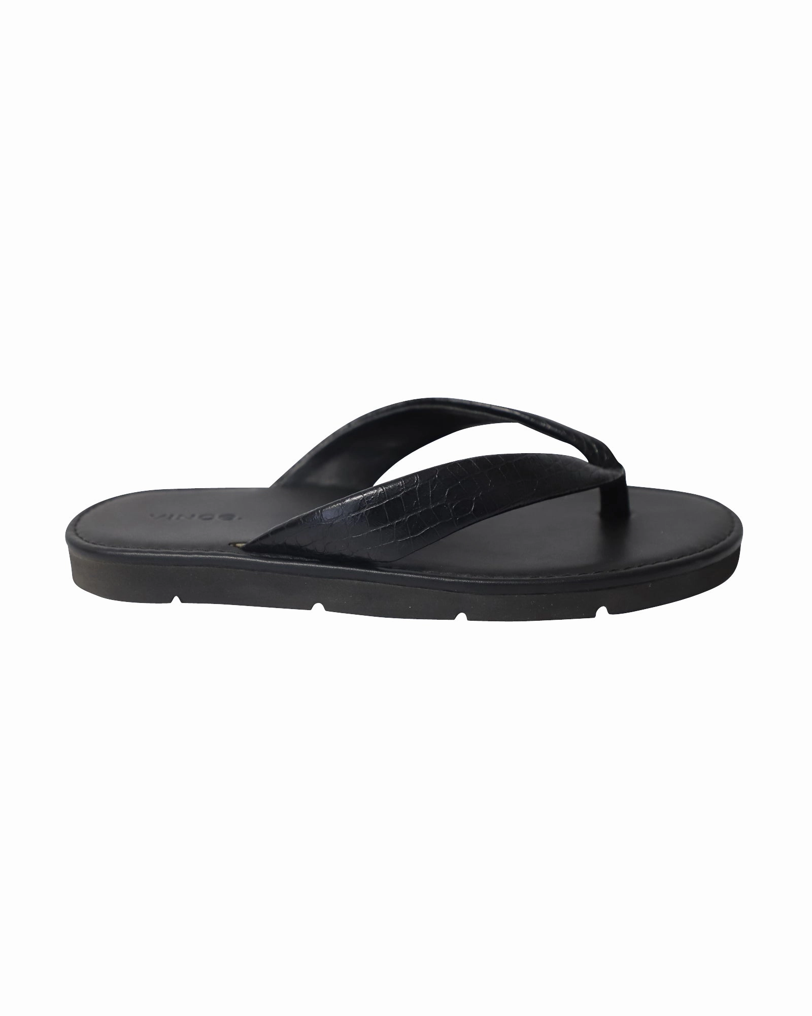 Vince Olexa Flip Flop Sandals in Black Leather Street Way