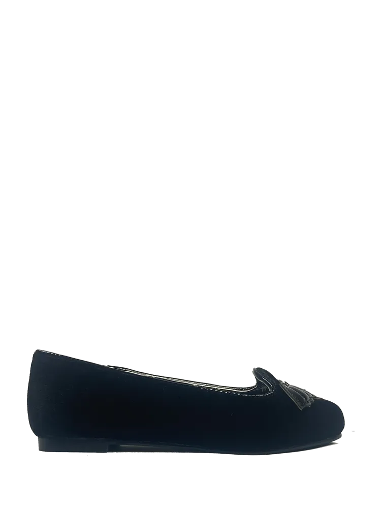 KIDS Lydia Flat Bat Black Velvet Smooth Finish