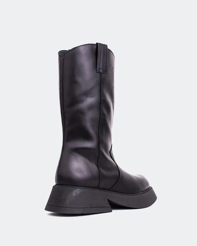 Gaulle Black Leather Practical Look Sleek Touch