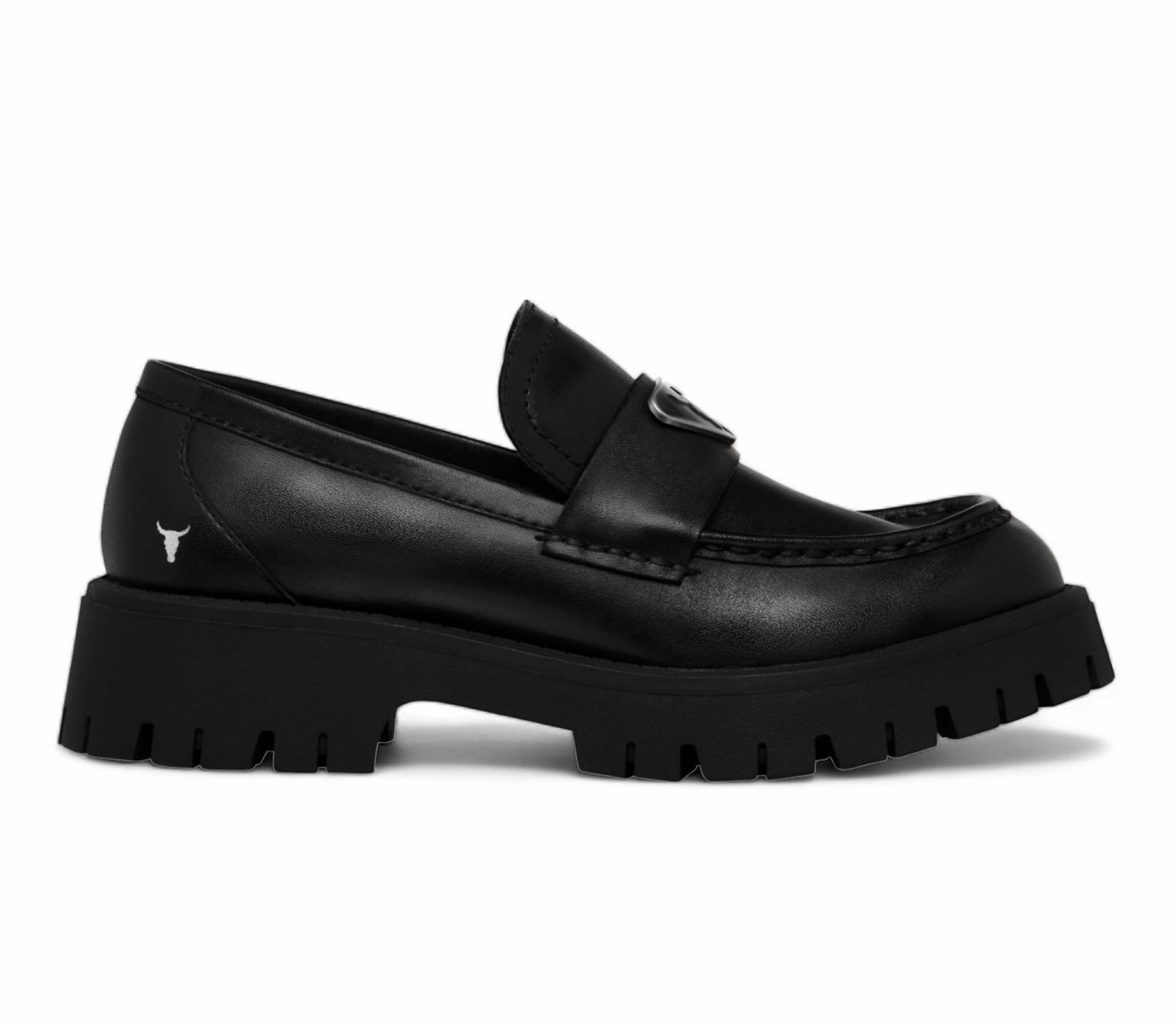 Fashionable Design Windsorsmith Black Leather Chunky Loafers - Throne