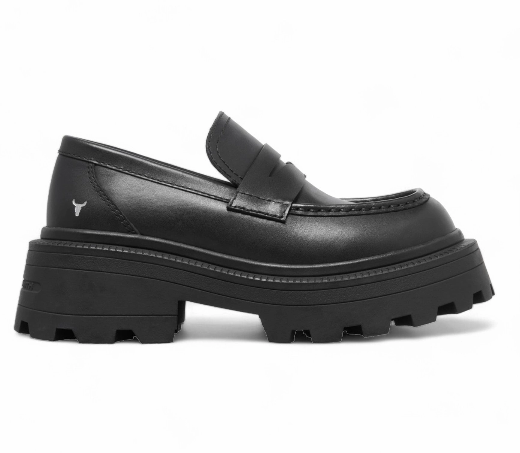 Windsorsmith Black Leather Chunky Loafers - True Everyday Use Supportive Footbed