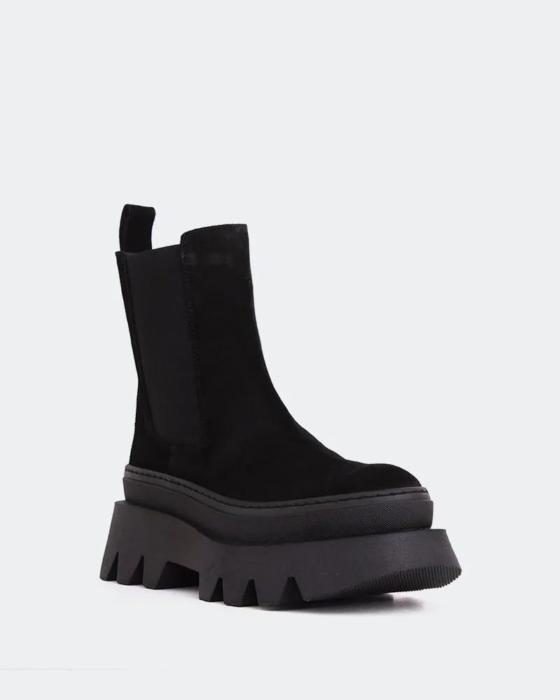 Wolfe Black Suede Modern Feel Work Basic