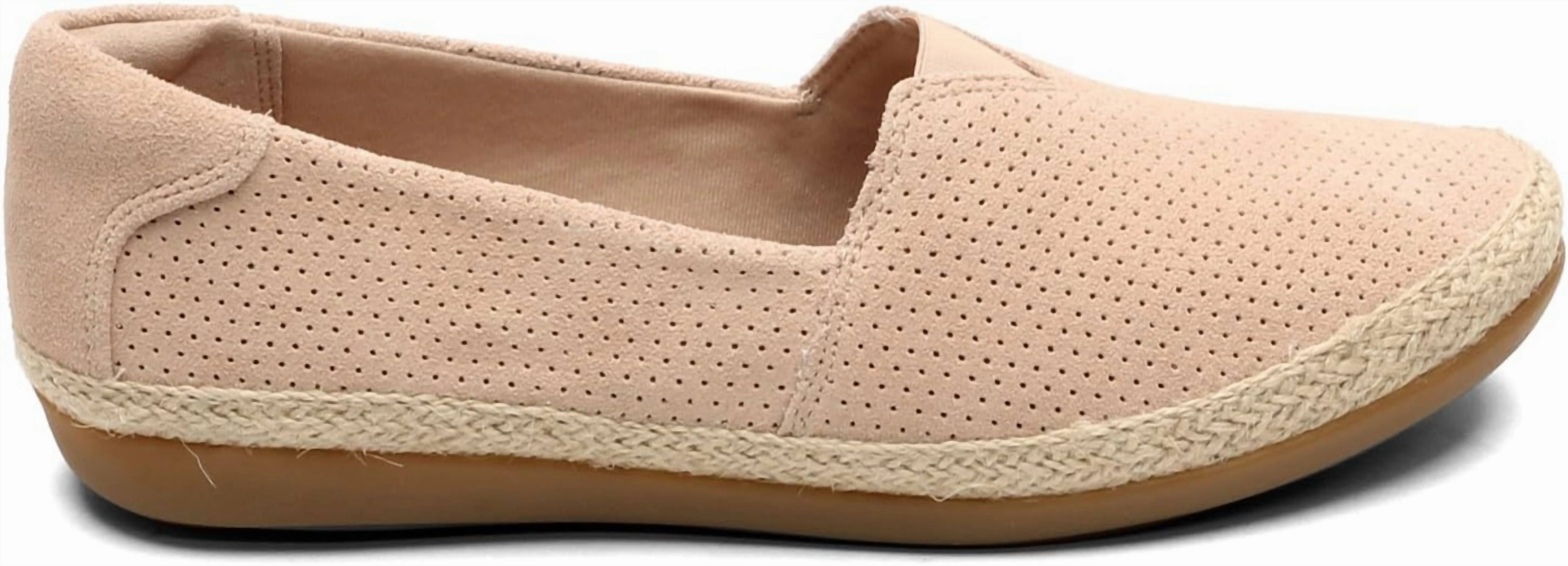 Short Path Women's Danelly Sky Loafer Flat In Blush Suede