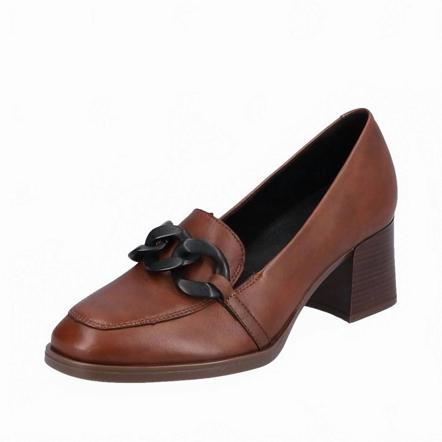 Women's Heel Loafer In Brown Minimal Layers