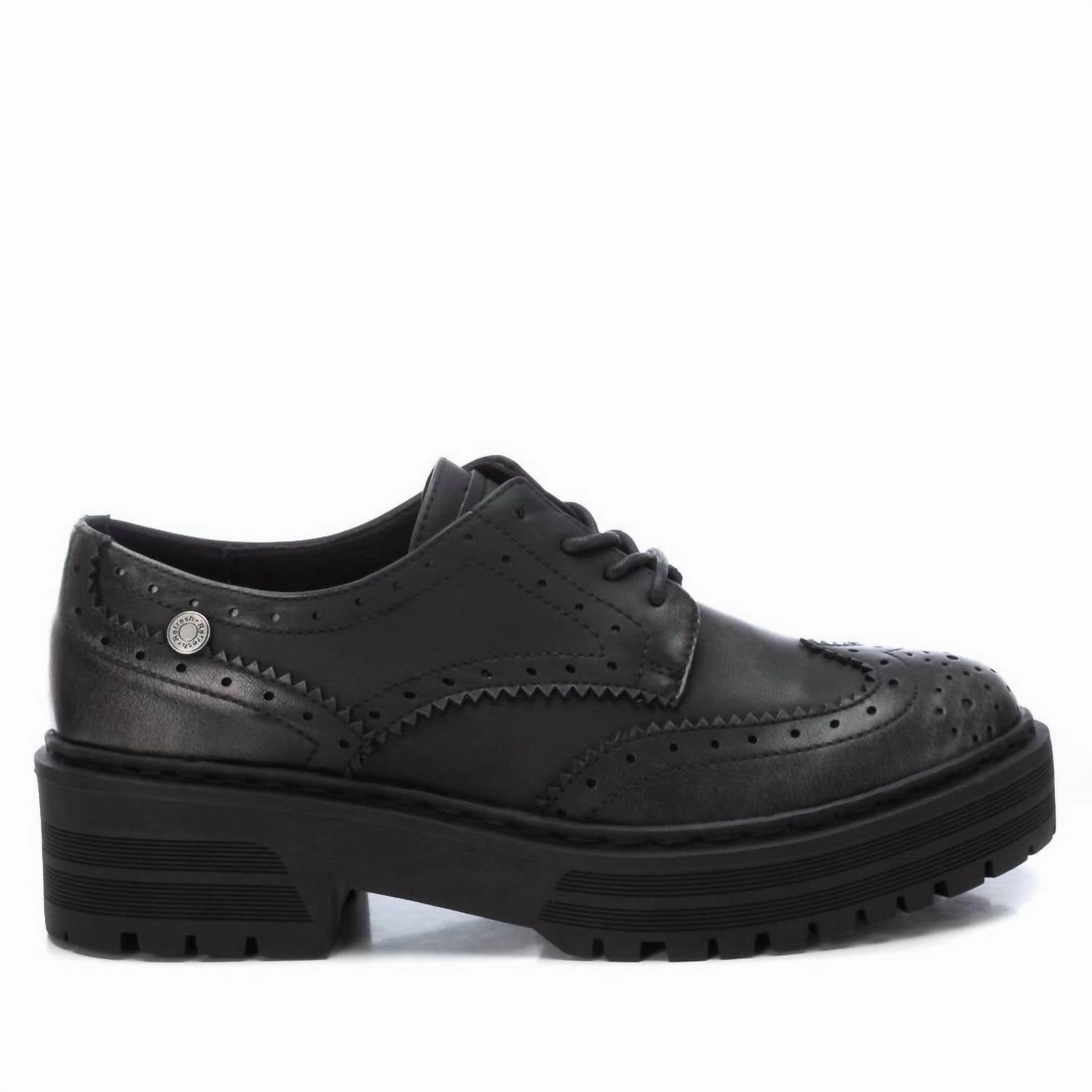 Even Guard Women's Heeled Lace-Up Loafers In Black
