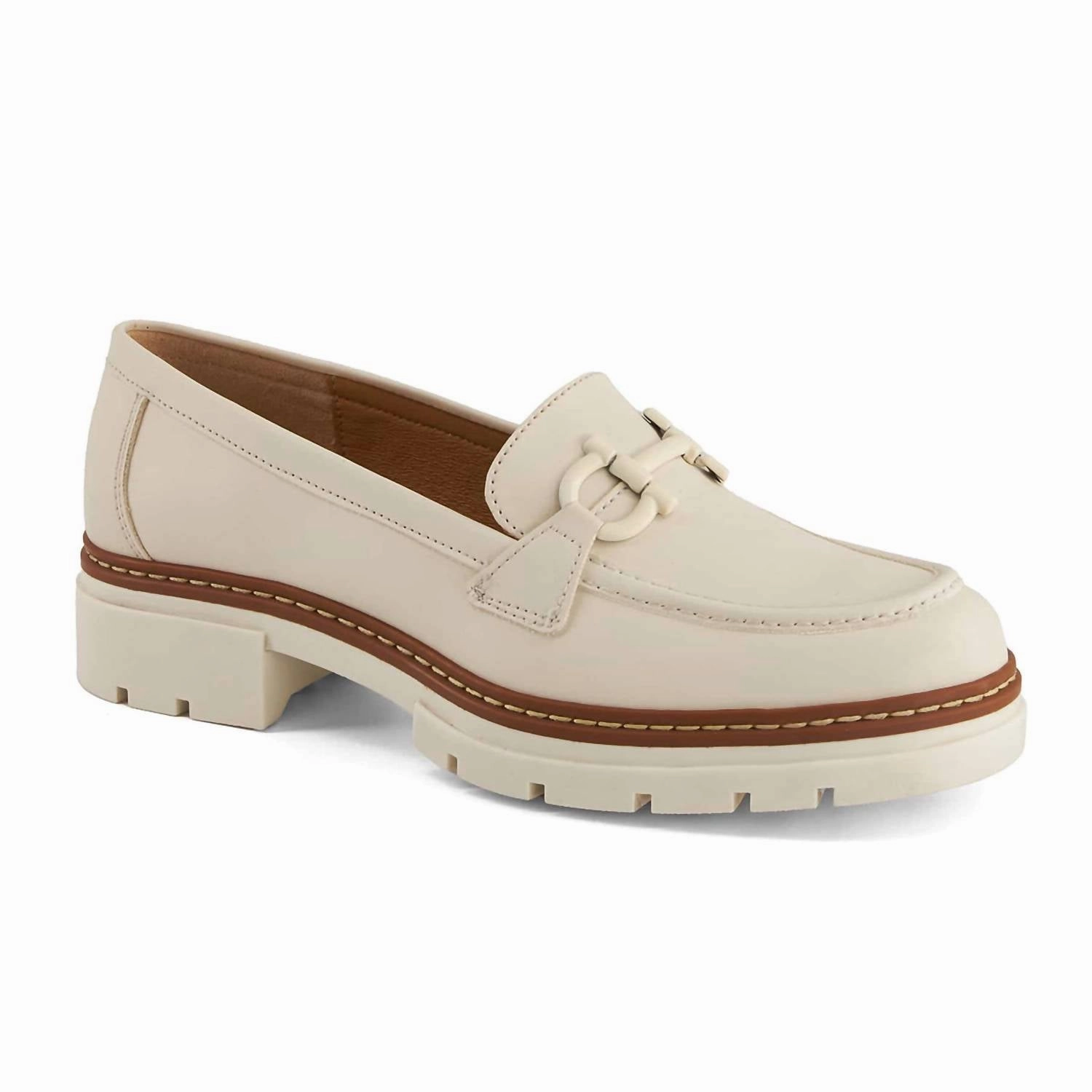 Women's Heeled Loafers In Light Beige Sunny Lane