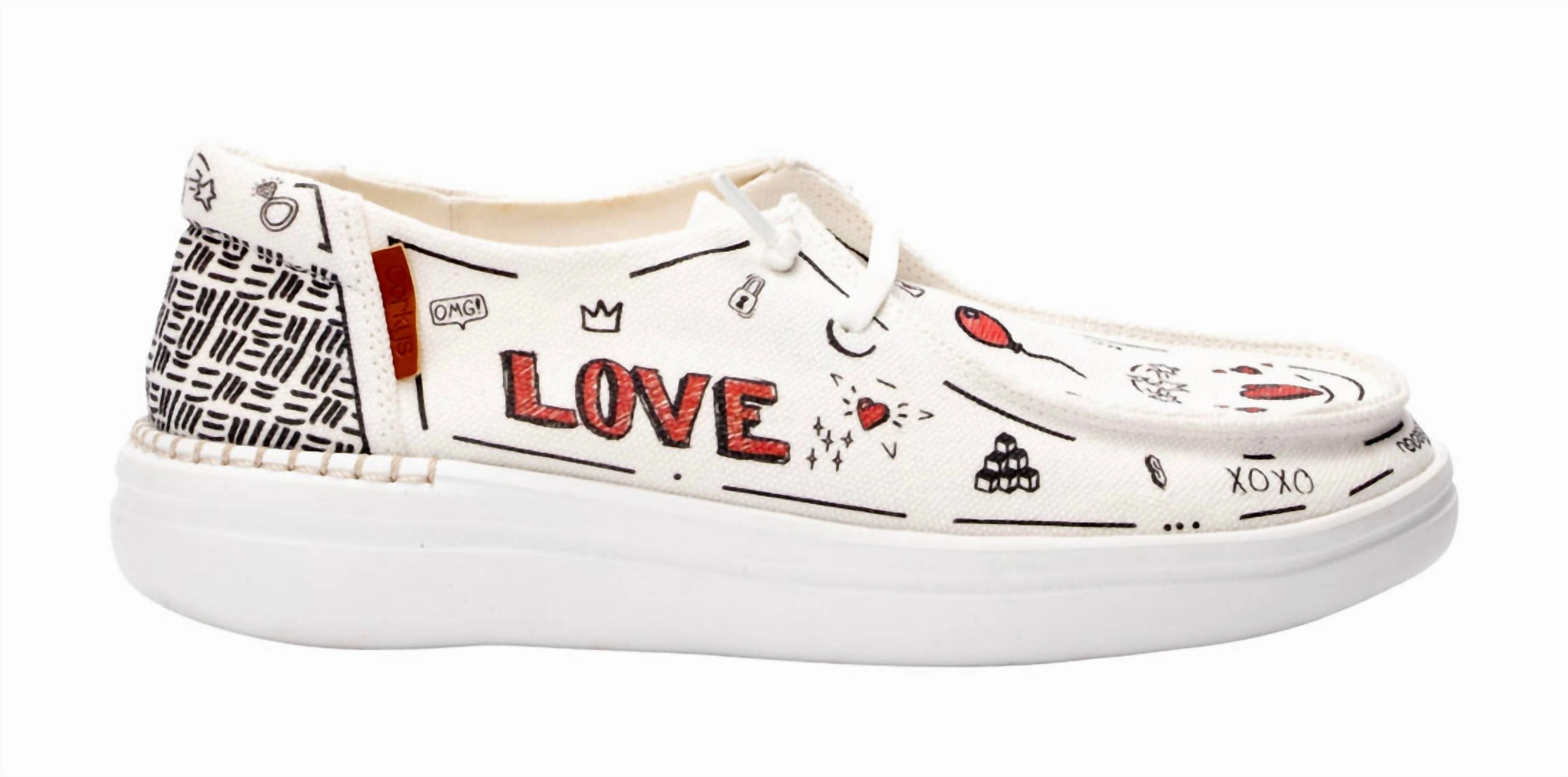 Hold Power Women's Kayak 2 Slip-On Loafer In Love Doodle