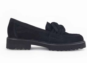 Sole Grip Women's Knot Suede Loafer In Black