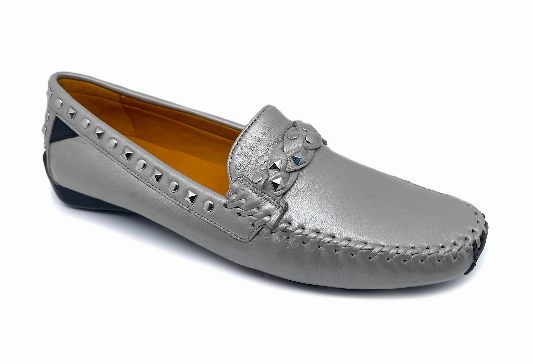 Stylish Comfort Women's Twisted Galaxy Moccasin In Silver True Glove