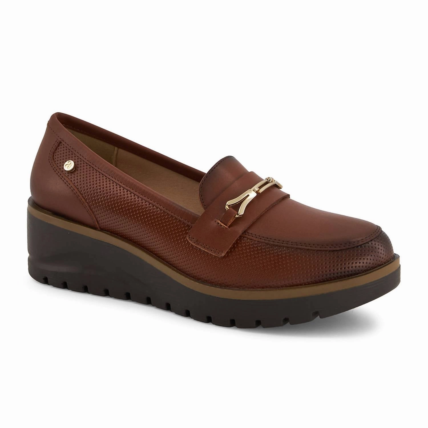 Women's Wedge Loafers In Brown Book Spot Lane