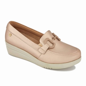 Women's Wedge Moccasins In Nude Easy Wear
