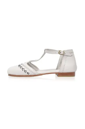 Wonderland T-strap Leather Flats Guest Glow